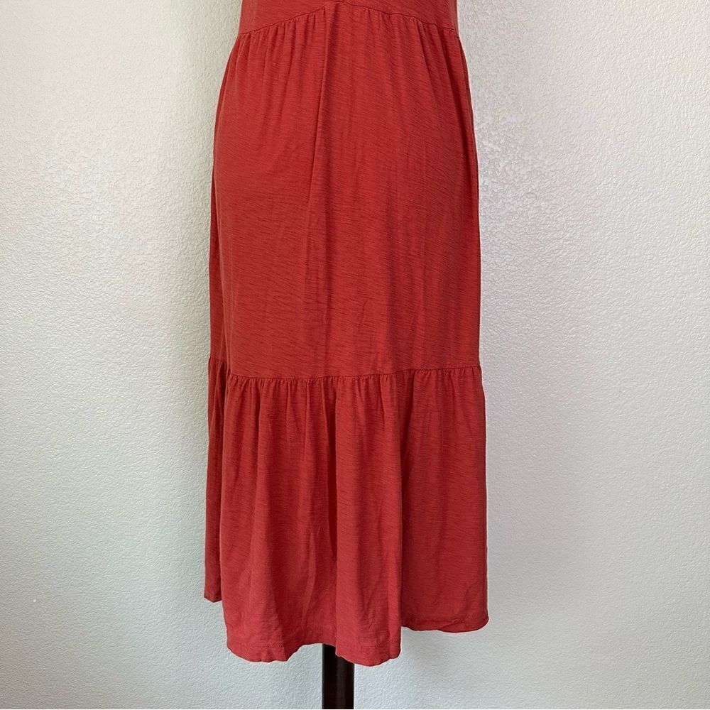 Nation LTD 100% Pima Cotton Melissa Red Ruffle Midi Dress - Picture 10 of 12